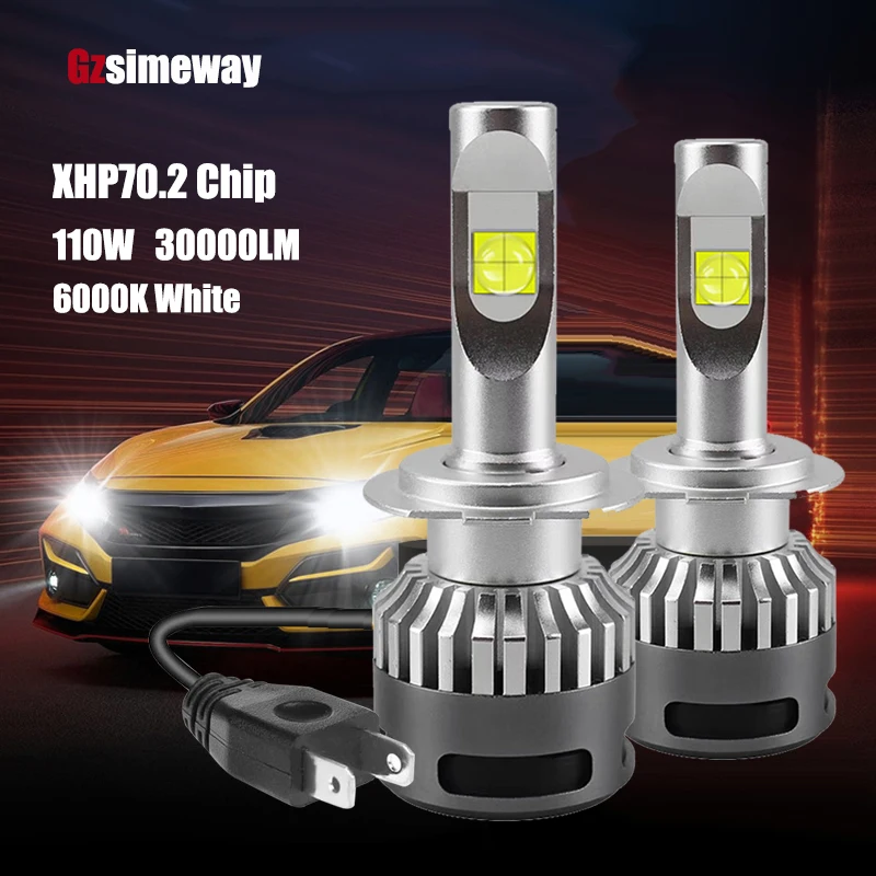 

H7 Led Canbus H4 H1 H8 H11 HB3 9005 HB4 9006 H13 D2H Led Headlights XHP70 110W 30000LM Car Light Bulbs Automobiles Auto Fog Lamp