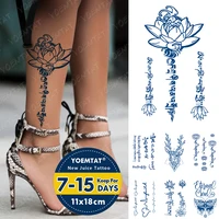 juice ink tattoos body art lasting waterproof temporary tattoo sticker sanskrit lotus tatoo arm fake text tatto women men