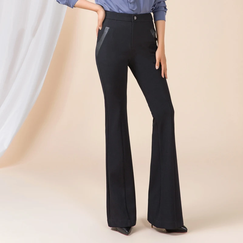 YUEY/Новинка Женские расклешенные брюки Сезон осень весна Длинные длинные ботинки