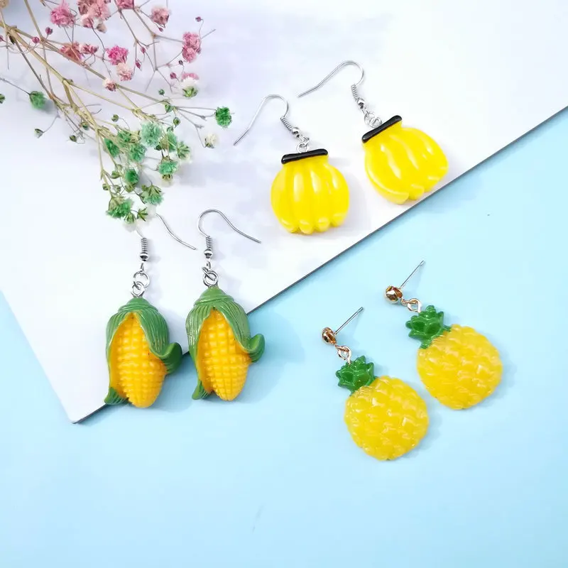 Креативные висячие серьги в форме фруктов милые леденца из смолы Подвеска для
