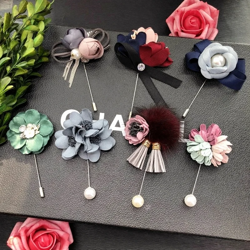 I Remiel Женская жемчужная тканевая Цветочная Брошь булавки костюм воротник рубашка