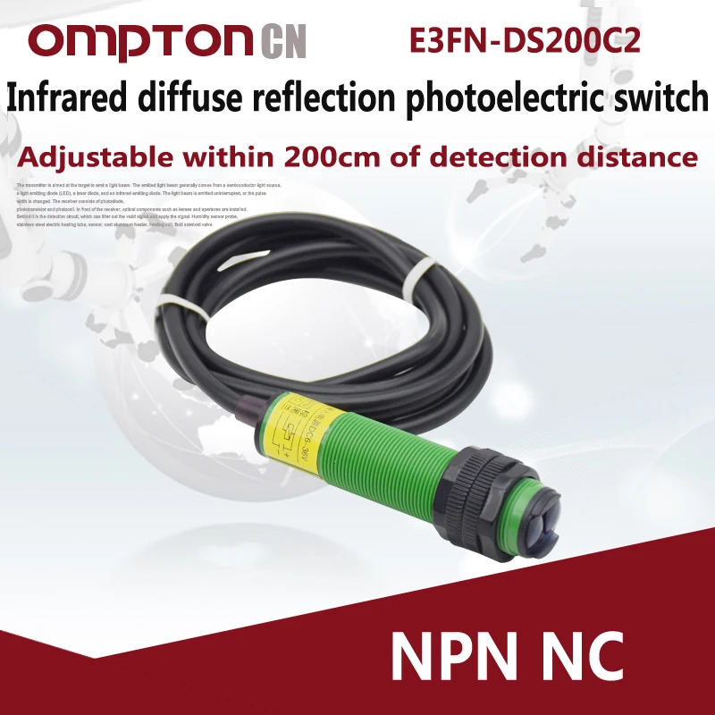 

Photoelectric Sensors E3FN-DS200C2 NPN NC Infrared diffuse reflection photoelectric switch Detect objects Any opaque objects