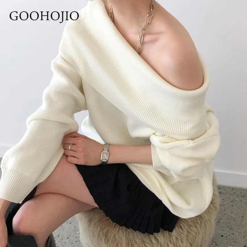 

GOOHOJIO 2021 New Spring and Autumn Temperament Knitting Dresses Women Chic Dress for Women Strapless Fashionable Women Dresses