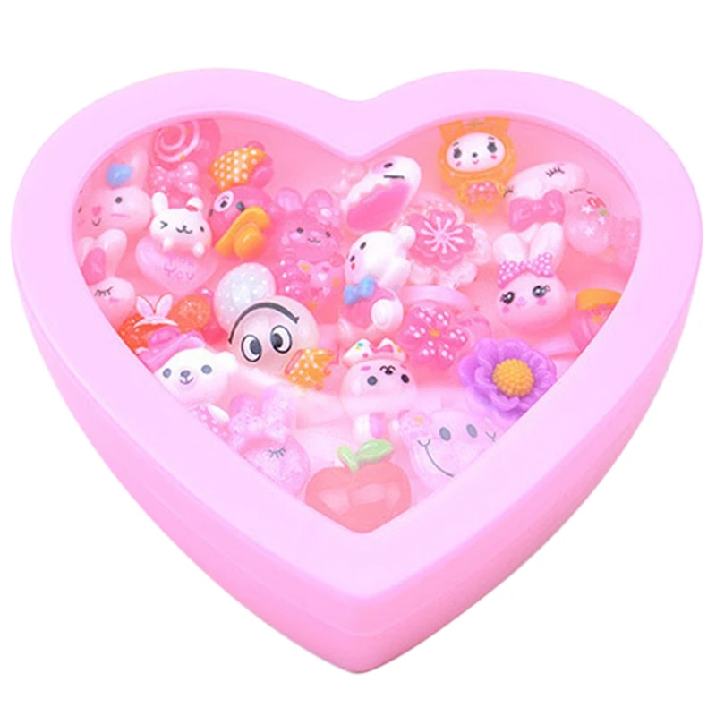 

Children Girl Makeup Jewelry Ring Toy Pretend to Play Princess Children Girl Ring Decoration Girl Gift