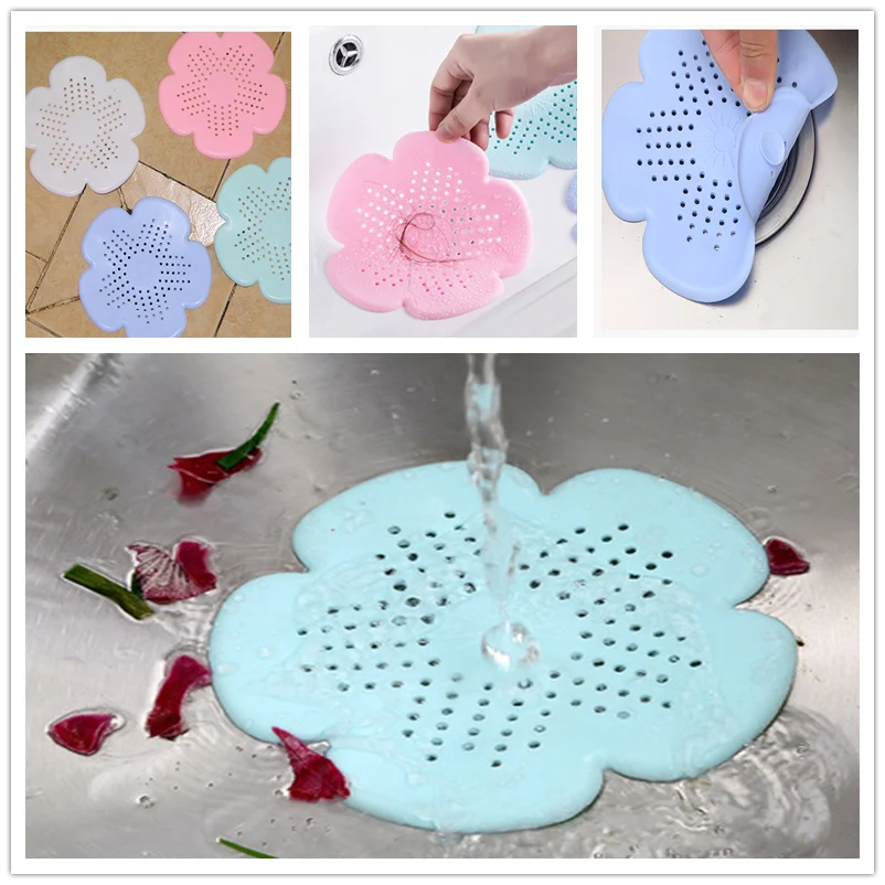 Цветок сливы резиновый круг Силиконовый Фильтр для раковины фильтр воды слив