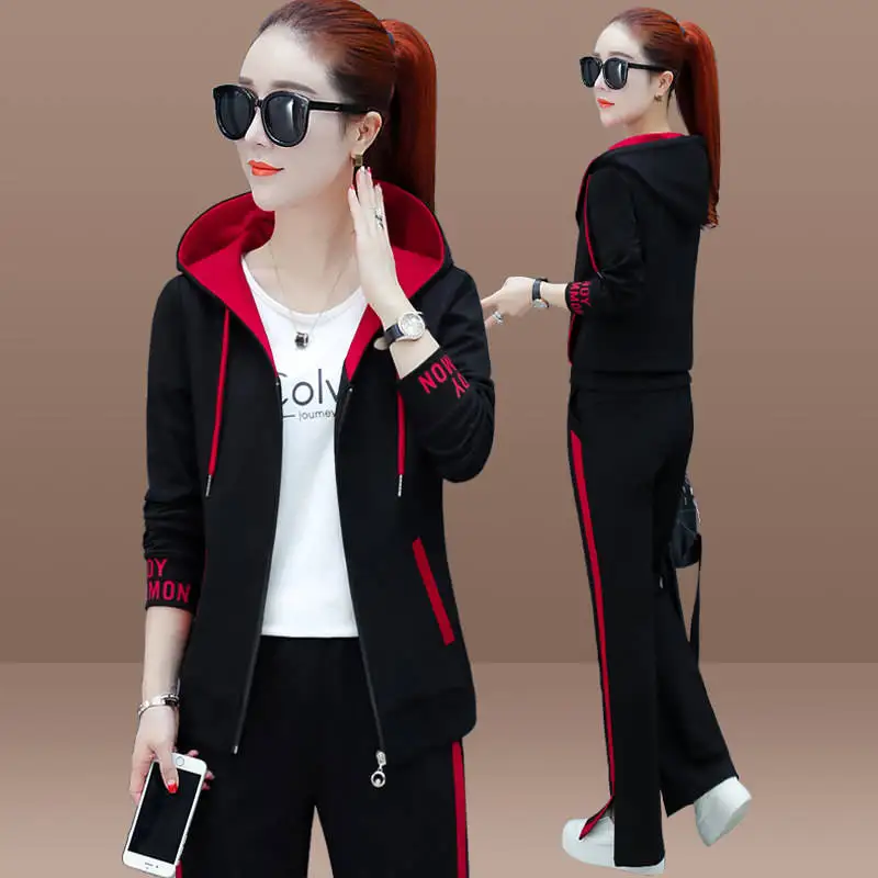 

2023 New Fashion Casual Sportswear Sweater Three-piece Female Winter Arrival Quick Dry Breathable Women sportwear