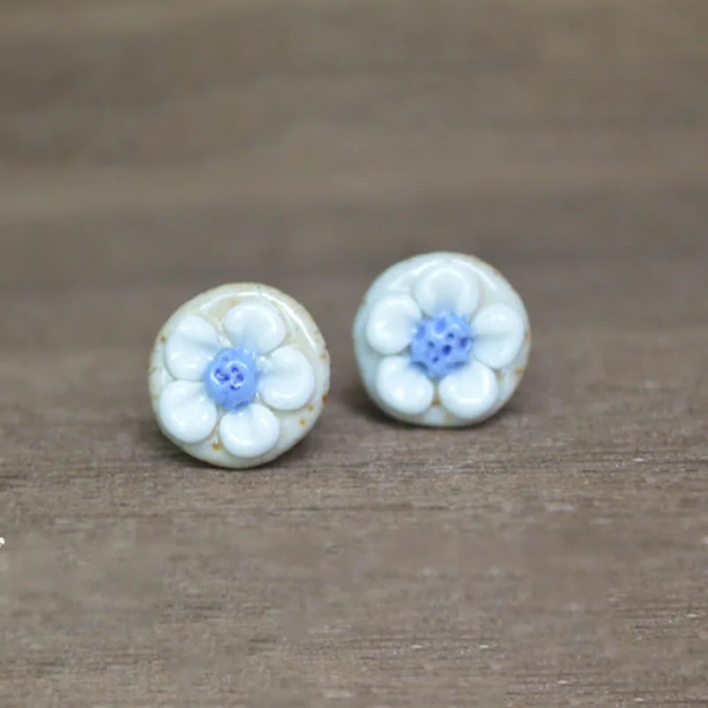 Симпатичные керамические цветочные серьги гвоздики ручной работы специальный