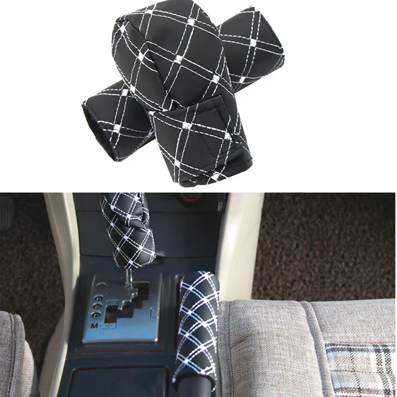 Чехол рычага переключения ручного тормоза из искусственной кожи для BMW 1 2 3 4 5 6 7