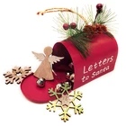 Металлический Железный красный почтовый ящик, висячий орнамент, Рождественская елка, кулон, буквы в Санта-Клаус, домашнее рождественское украшение