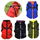 Куртка для домашних питомцев с ремнем, зимняя теплая водонепроницаемая одежда для собак, пальто на молнии, лыжный костюм для собаки, наряды для французского бульдога