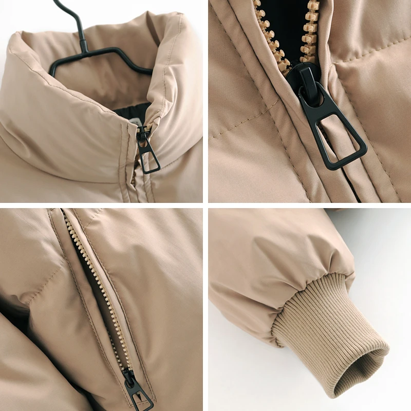 

Fashion Women Winter Jacket 2020 Stand Collar Parkas Women Thick Warm Bubble Coats Female Khaki Jackets Pockets Zipper Overcoats