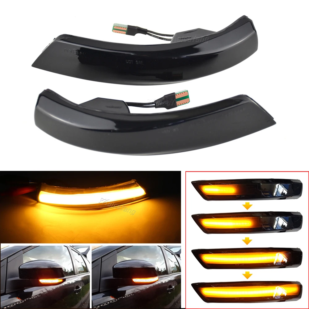 

2023 For Ford Focus 2 3 Mk2 Mk3 Mondeo Mk4 Facelift 2011-2014 LED Dynamic Side Rearview Mirror Sequential Turn Signal Light