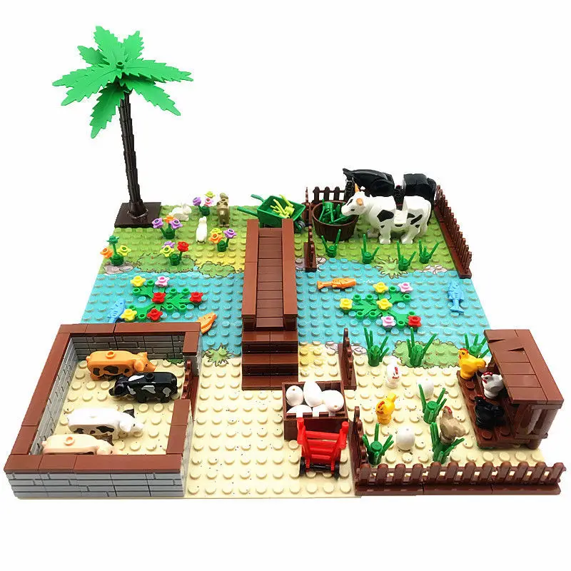 Moc домашние маленькие строительные блоки бугорка Конура курятник завод ферма