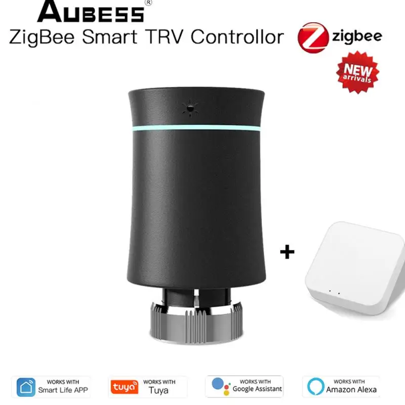 

Умный привод радиатора Aubess Tuya ZigBee3.0, программируемый термостатический клапан радиатора, настройка контроллера температуры с Alexa