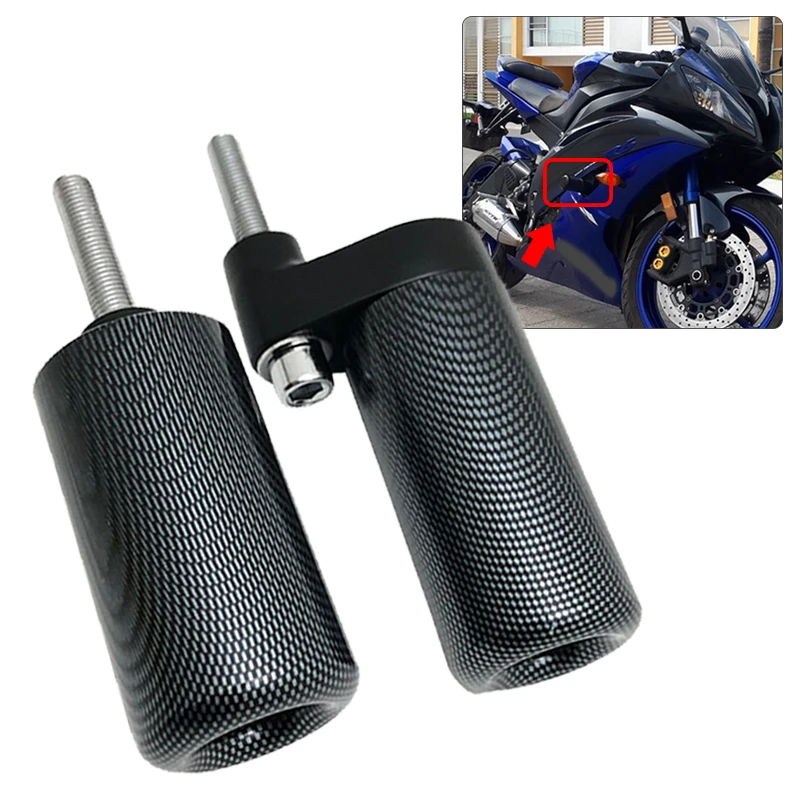 YZFR6 Motorcycle Black Carbon Fiber Look Frame Sliders Crash Falling Protection For Yamaha YZF-R6 YZF R6 2008-2014 2012 2013
