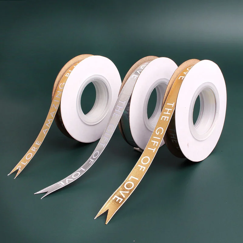 Рождественская лента торт упаковка любовь подарок Английский алфавит бронзовая