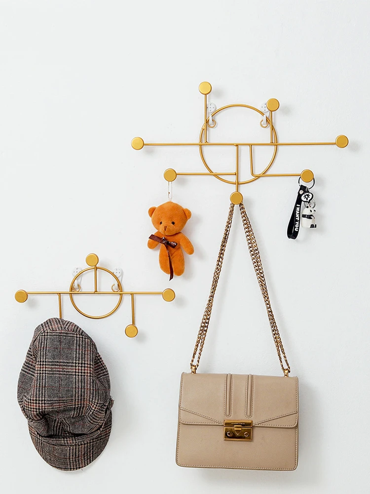 Золотистый геометрический настенный крючок в скандинавском стиле подвесной для
