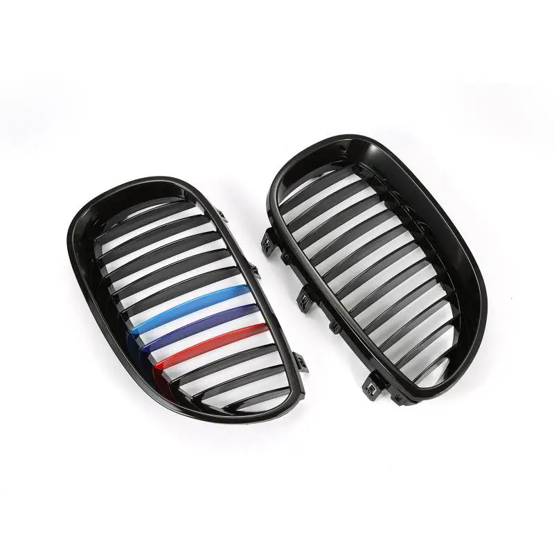 Dropshipping 2pcs Glossy Black Front Hood Kidney Grilles Grill for BMW E60 5Series 4door Sedan 03-09 Car exterior Auto stying |