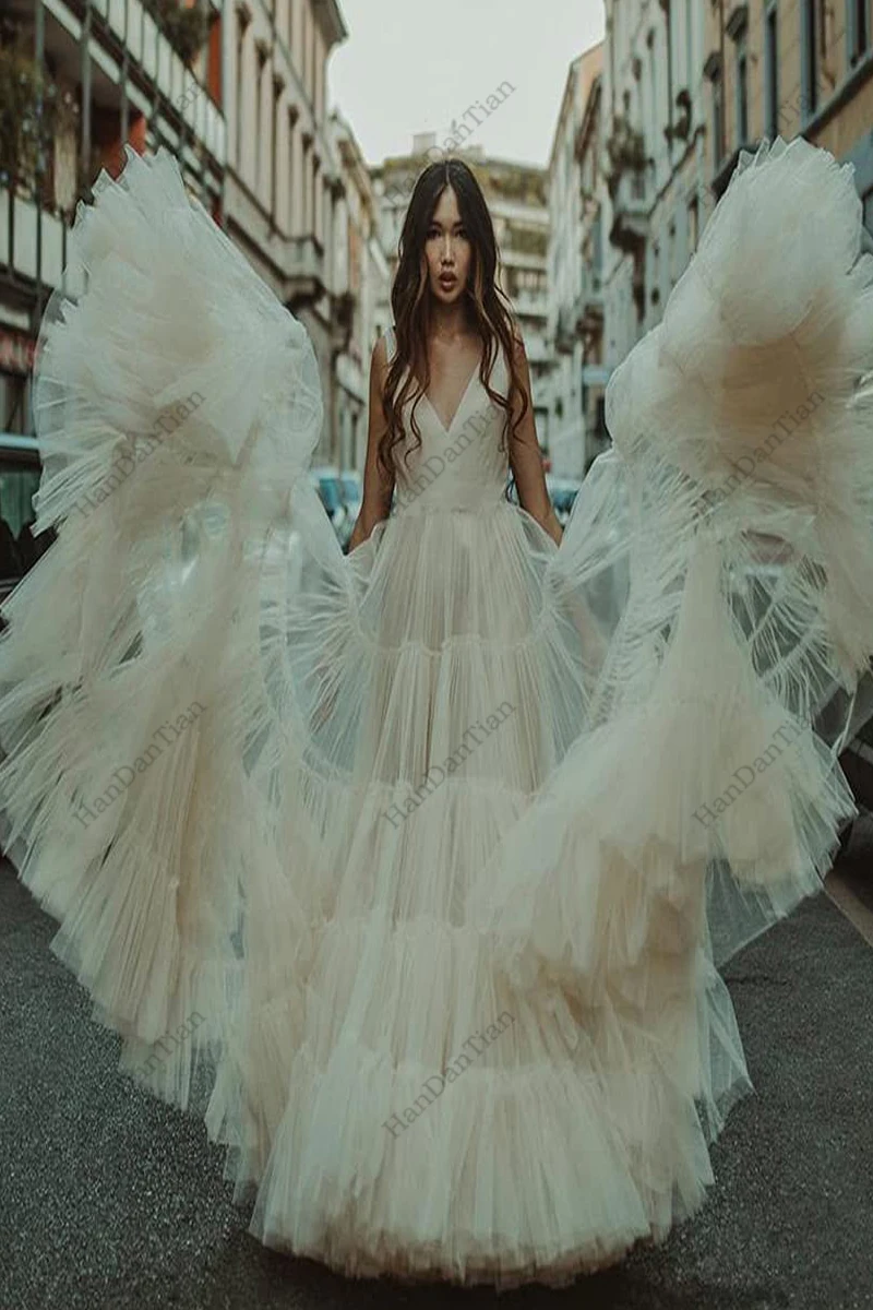 Women's Prom Dresses Double V-Neck Mesh Pleated Wave Sleeveless Backless Cocktail Gown