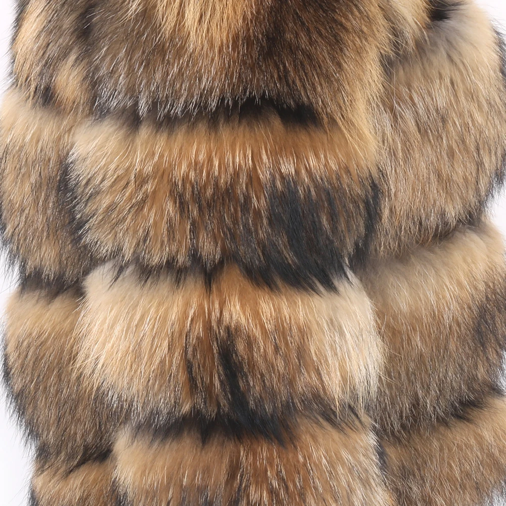 90cm Length Women Real Fur Coat High Quality Raccoon Fur Jacket Winter Long Warm Thick Genuine Hood Detachable Sleeve Removable enlarge