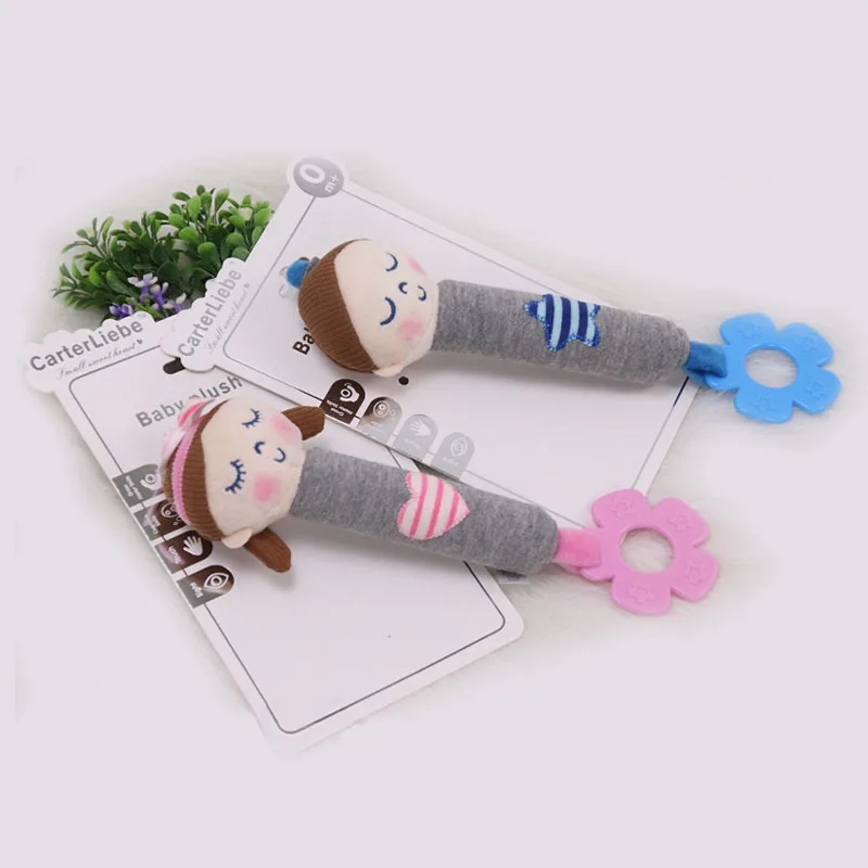 

Baby Cute Rattles Toys Cute Stuffed Handbells Hand Bell Multifunctional Animal Squeaker Bar Baby Toys Hand Plush Doll