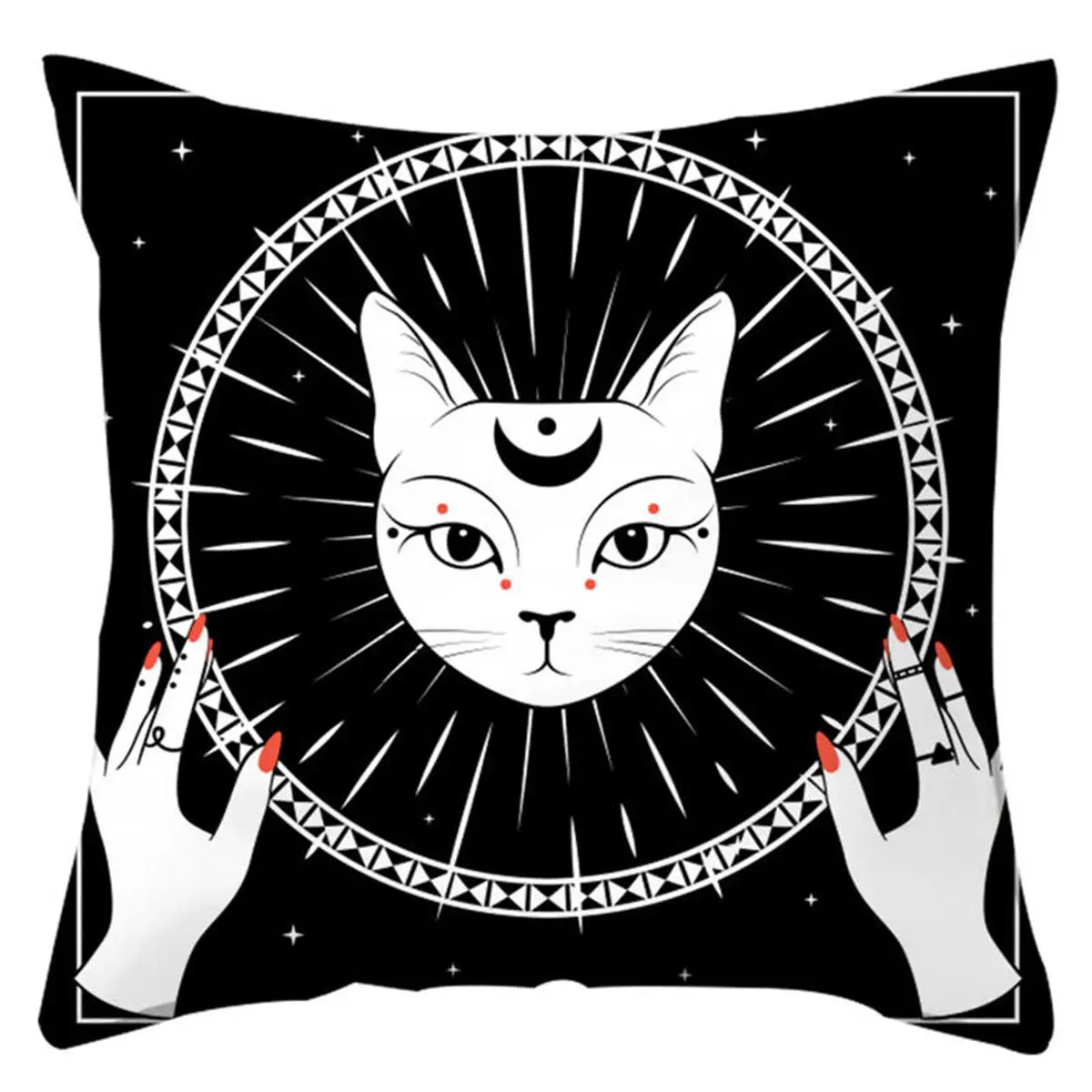 Boniu Moon Cat рисунок квадратная наволочка домашний дом декор подушка в богемском стиле чехол полиэстер наволочка диванные подушки
