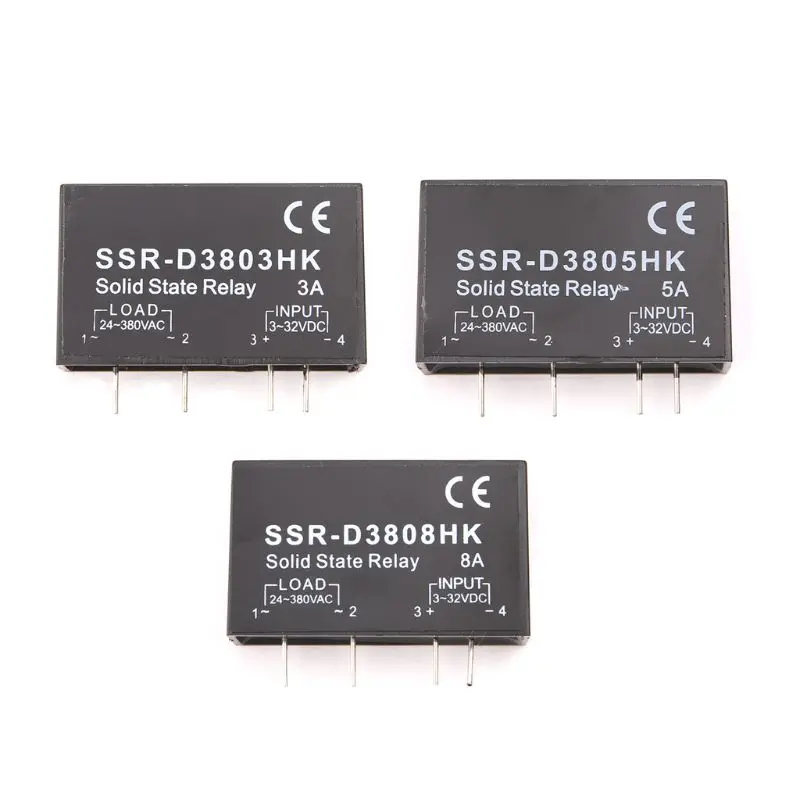 1pc Single Phase Solid State Relay Module DC-AC Mini PCB Solid State Relay with Pins 3A/5A/8A