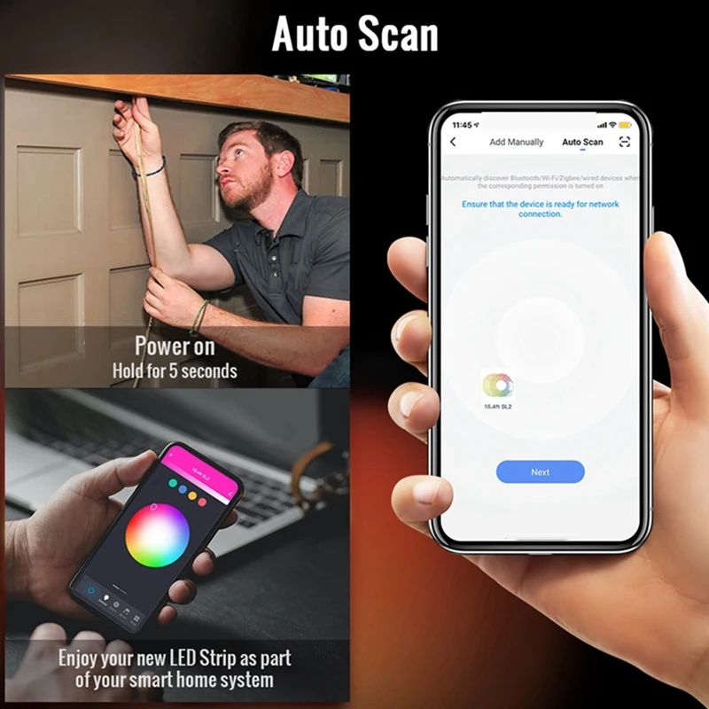 

RGB LED Strip Light 12V LED Lights Strip Ribbon RGB Tape with WiFi for Room TV Backlight Bluetooth UK Plug