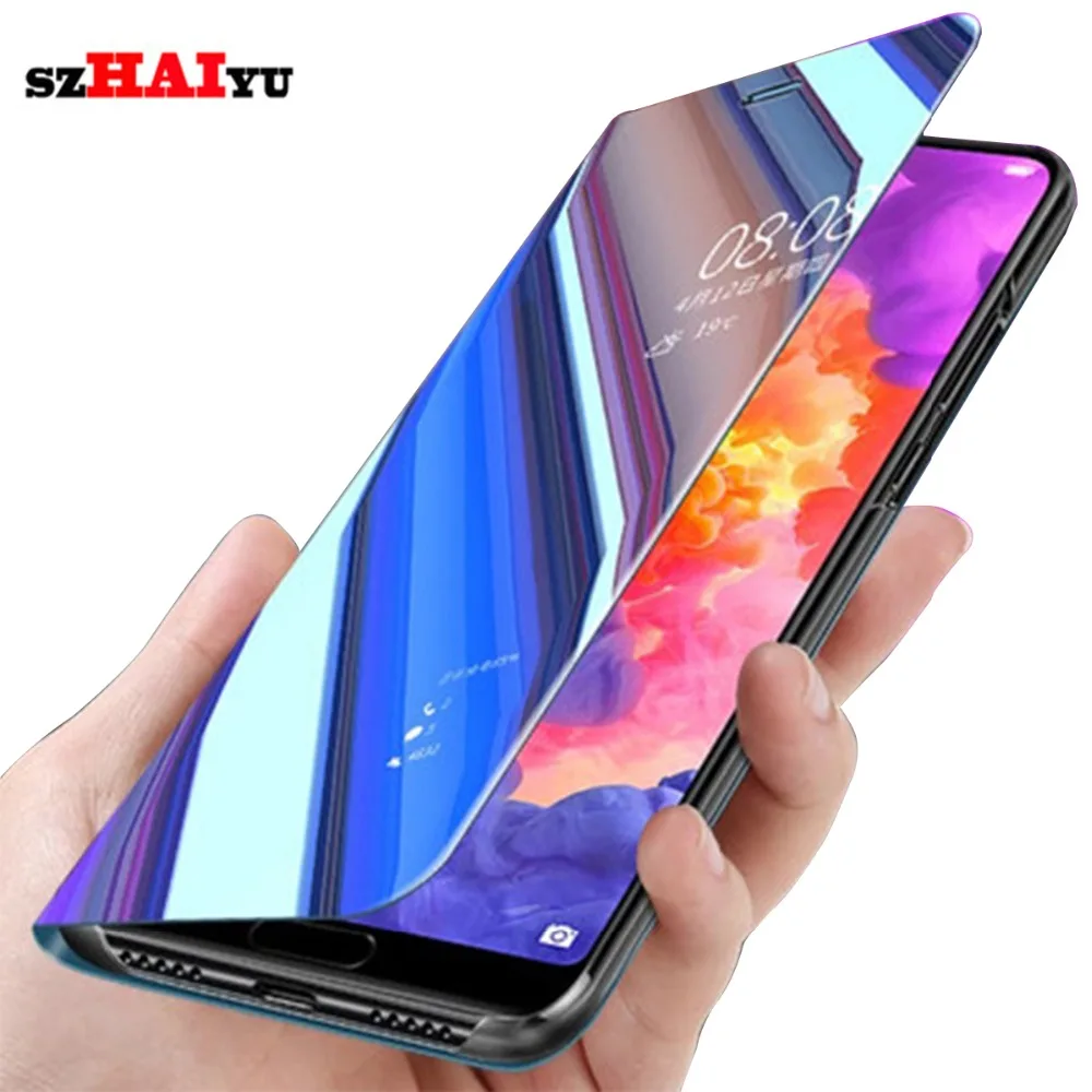 Модный прозрачный зеркальный чехол для Samsung Note 4 5 8 9 S6 S7 S8 S9 S6edge S7edge Plus кожаный