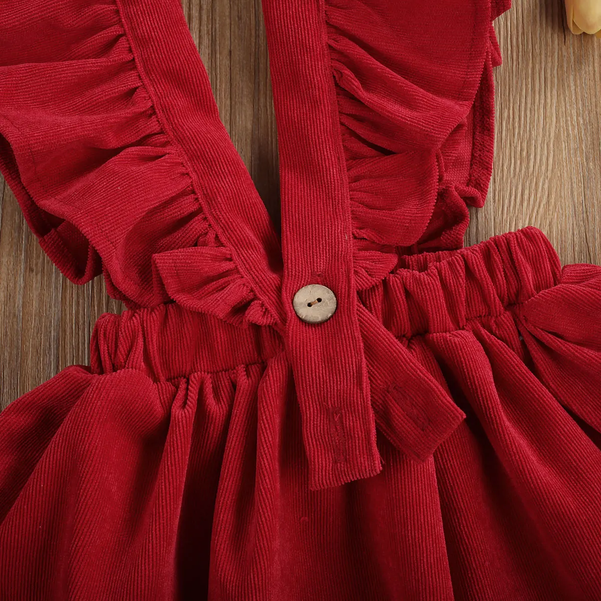 Citgeett Summer Fashion Toddler Baby Girls Ruffles Sleeveless Corduroy Tutu Dress Winter Outfits 1-6 Y | Детская одежда и обувь