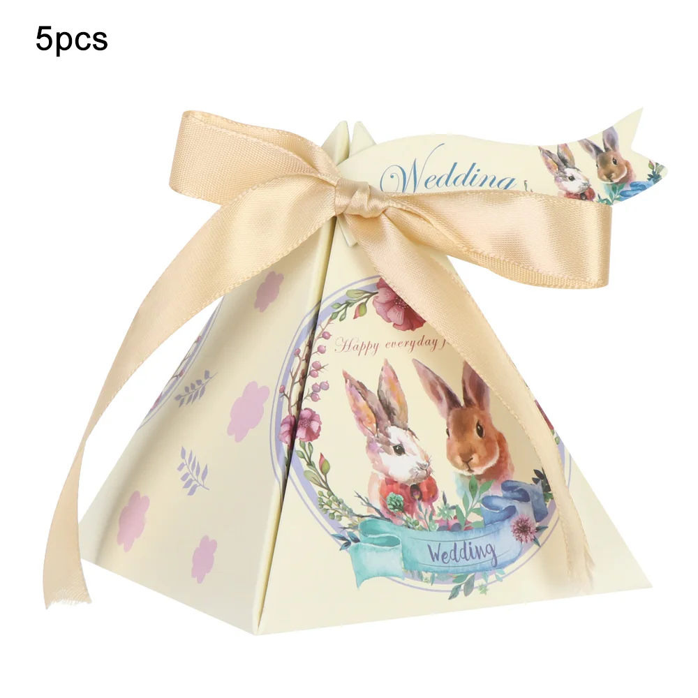 5 шт. вечерние коробки для конфет с пасхальным Кроликом Подарочная сумка посылка
