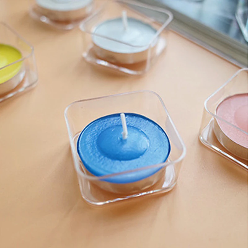 10 шт. геометрической формы прозрачные чашки для чайных свечей пустой подсвечник