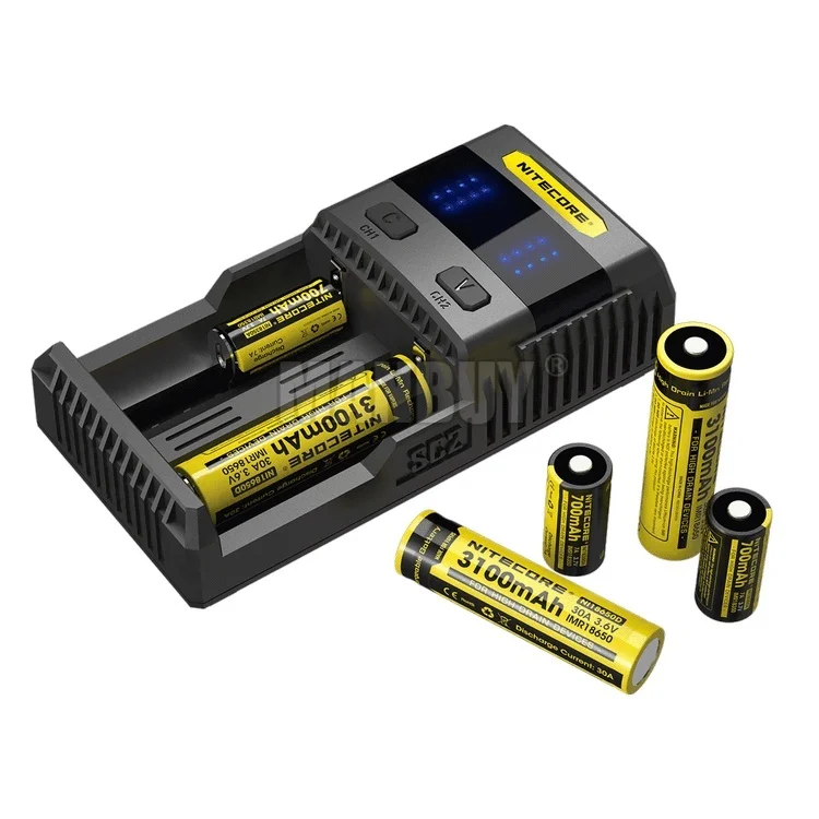 

New Benchmark NITECORE SC2 Intelligent Charging 3A Speedy charge Superb Battery Charger with 5A Total Output + 18650*2 Batteries