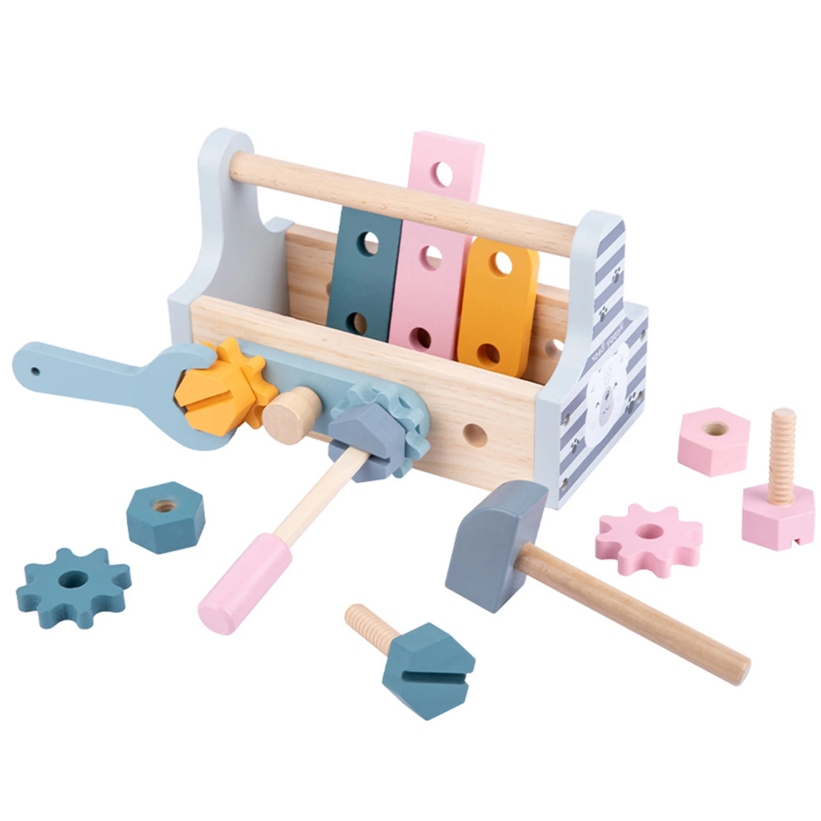 

Kids Toddlers Wooden Tool Box Set Pretend Play Repair Toolbox Toys Montessori Toys Develop Exercise Hands On Ability Games