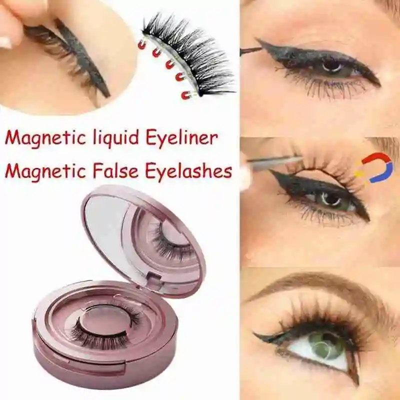 

Magnetic Lashes 3D Faux Mink Waterproof Magnet False Eyelashes K6W6
