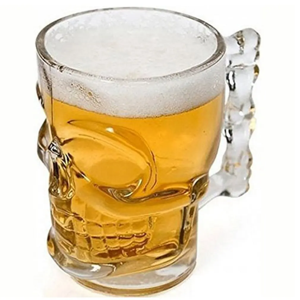 

400mL Bar Mug Skull Cup Shot Glass Beer Wine Glass Crystal Skull Head Glass Cup for Whiskey Wine Vodka Bar Club Drinkware