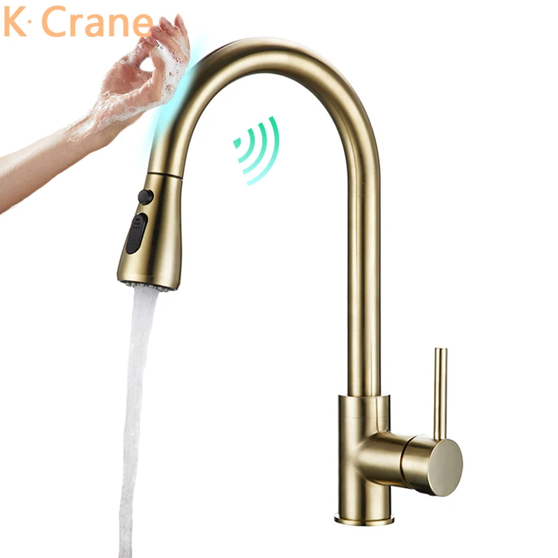 Сенсорный кран для кухонной раковины с датчиком горячей и холодной воды кухни