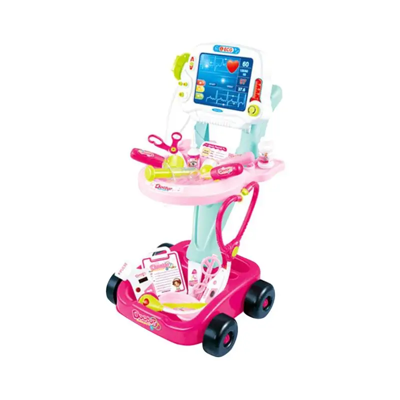 1pc Childrens Toy Set Educational Electric Electrocardiogram Simulation Medical Set Pretend Play Doctor Toy(Pink