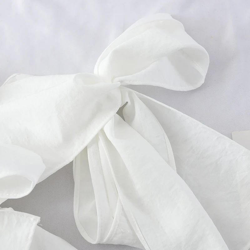 Heliar женские блузки с открытыми плечами бантом на тонких бретельках Harajuku белая