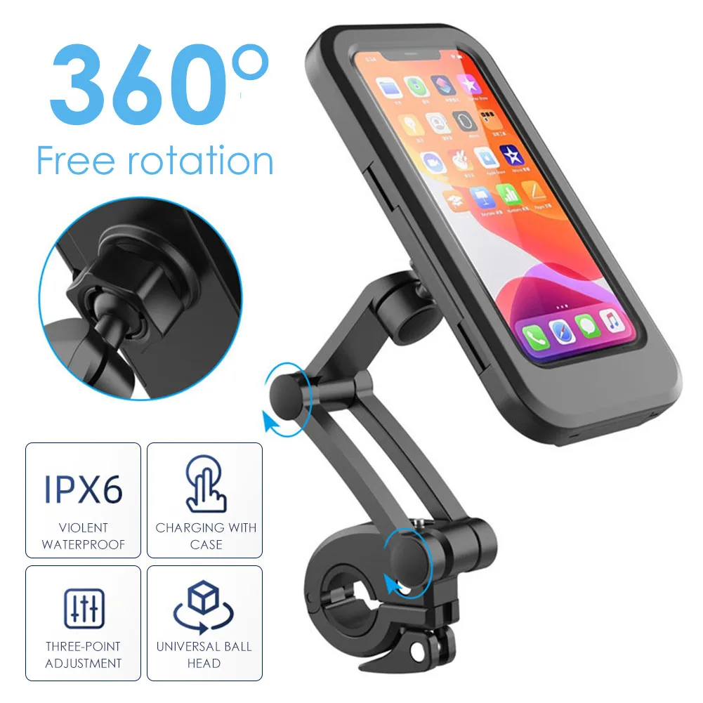phone holder bike phone holders adjustable waterproof motorcycle case stand mobile support mount bracket phone holder bike free global shipping