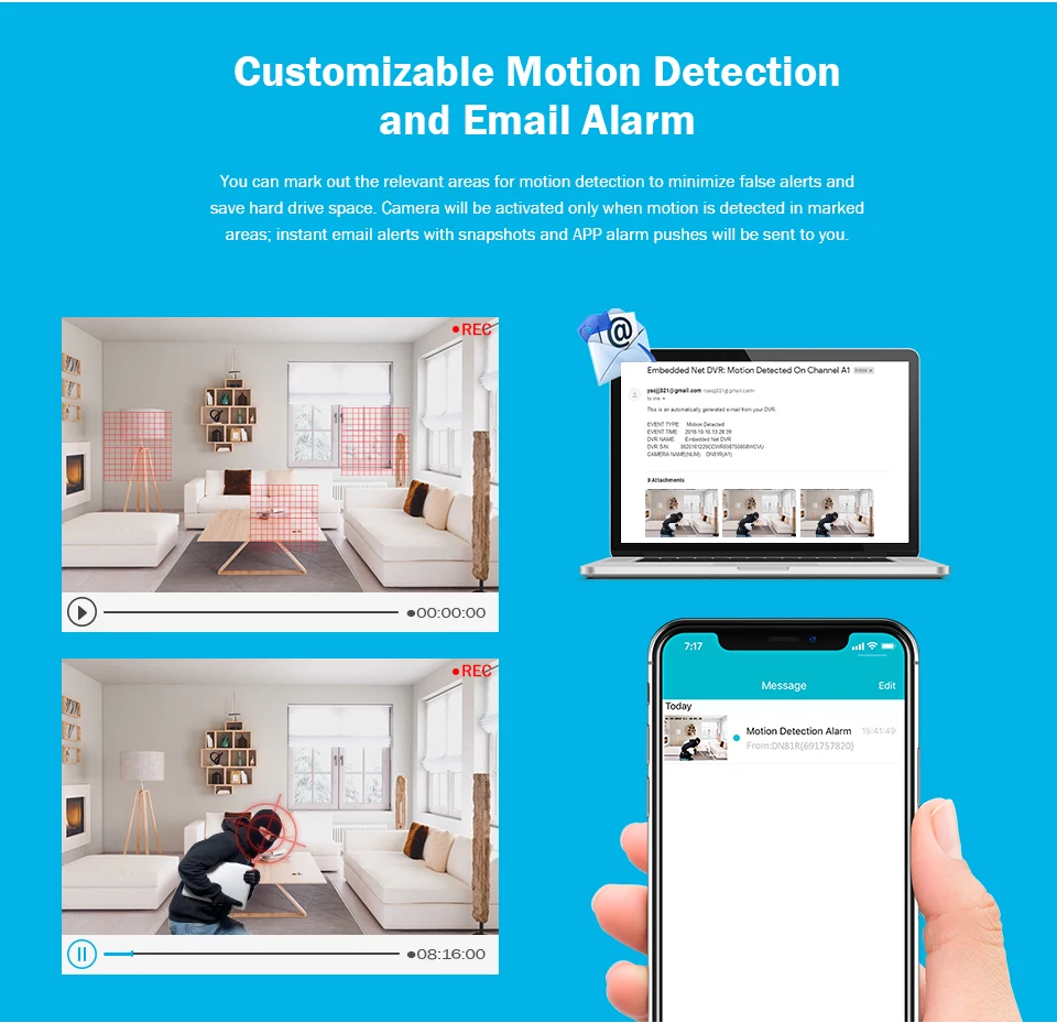 ANNKE 8CH 1080P CCTV камера DVR система 4 шт Водонепроницаемая 2.0MP HD-TVI камера с пулей домашний комплект видеонаблюдения Обнаружение движения