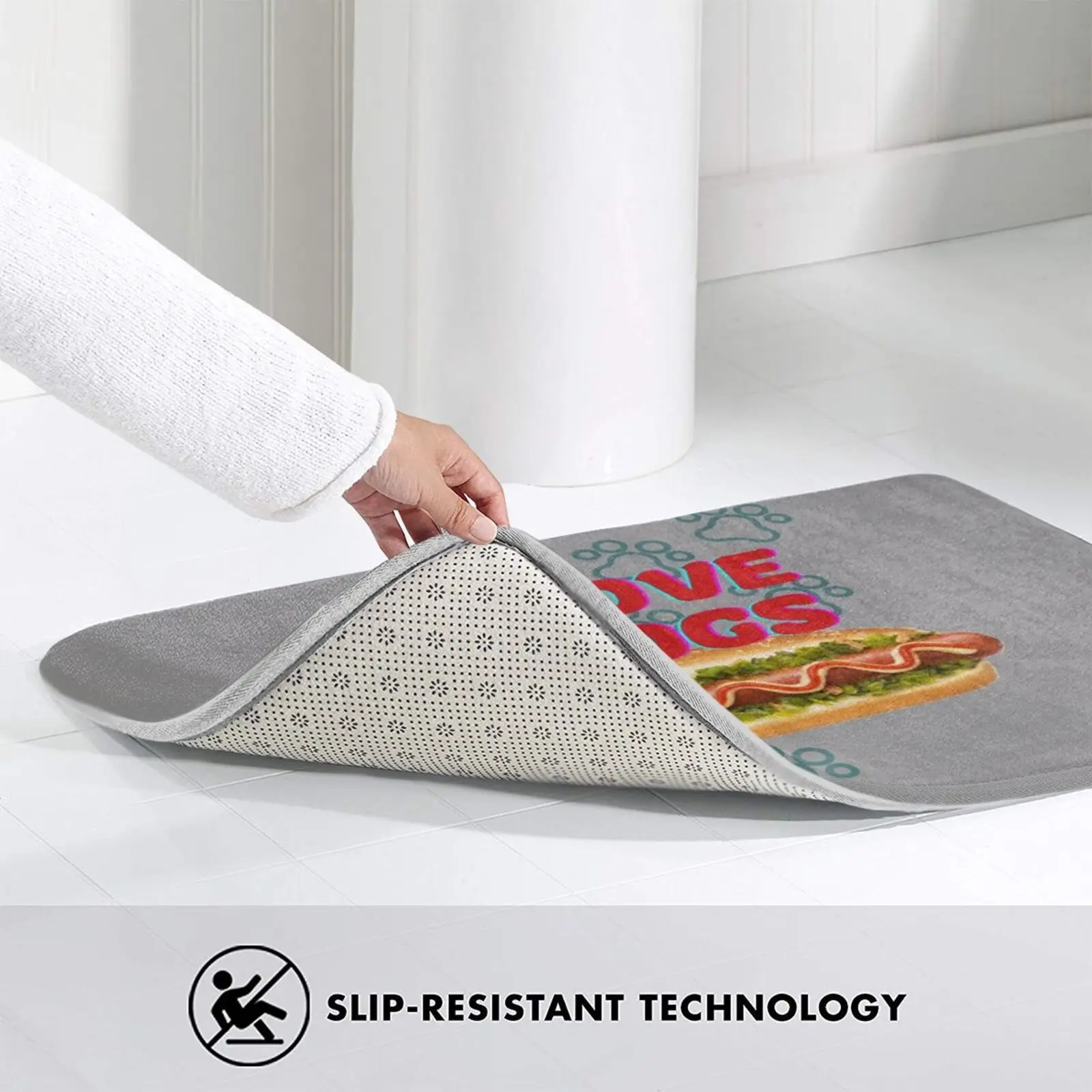 Коврик-Подушка Я люблю кожу мягкий коврик с изображением хот-догов Чили-собак