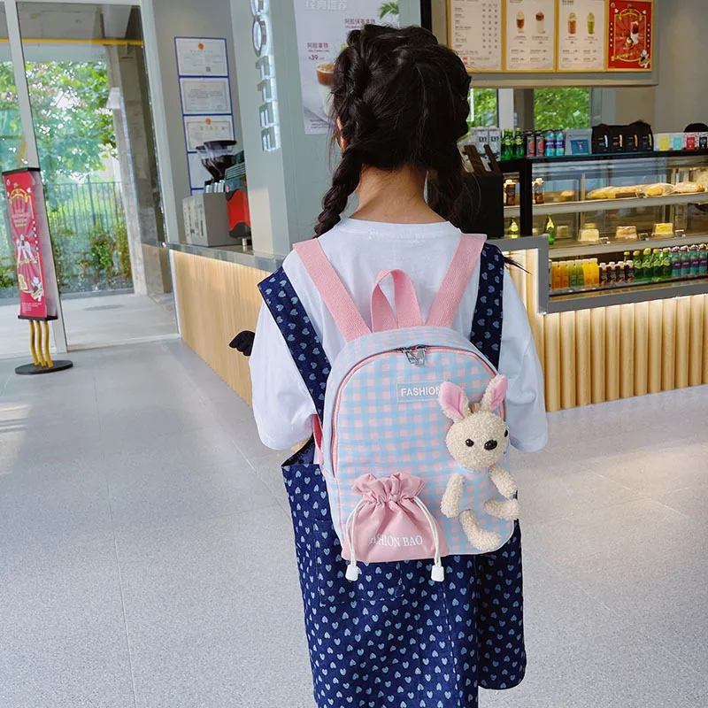 Casual Baby Kids Mini Backpack Kindergarten Boys Girls Small School Bags Handbags Cartoon Cute Bunny Children's Shoulder Bag
