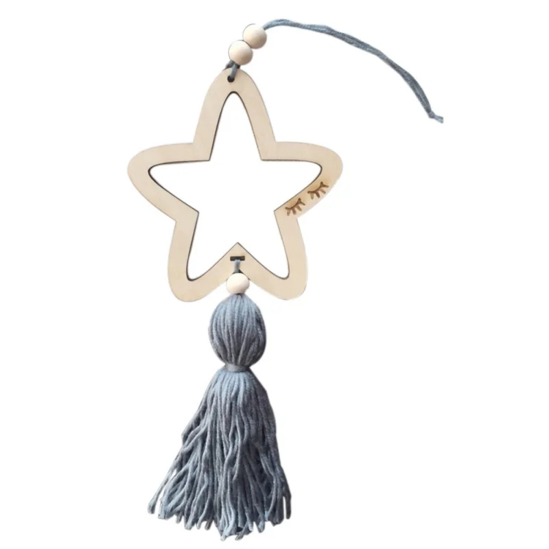 

Nordic Style Wall-mounted Star Decoration Beads Star Design Photography Props Room Decoration Tassel Pendant Kids Gifts Crafts