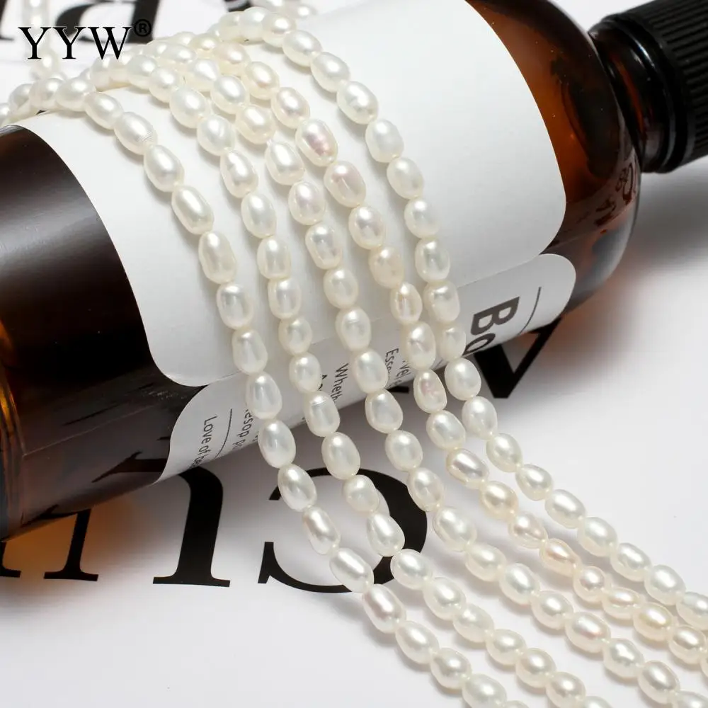 

Бусины из пресноводного жемчуга выращенного риса, натуральный белый, 4 мм, около 0,8 мм, продаются приблизительно на 14,1 дюймовую нить