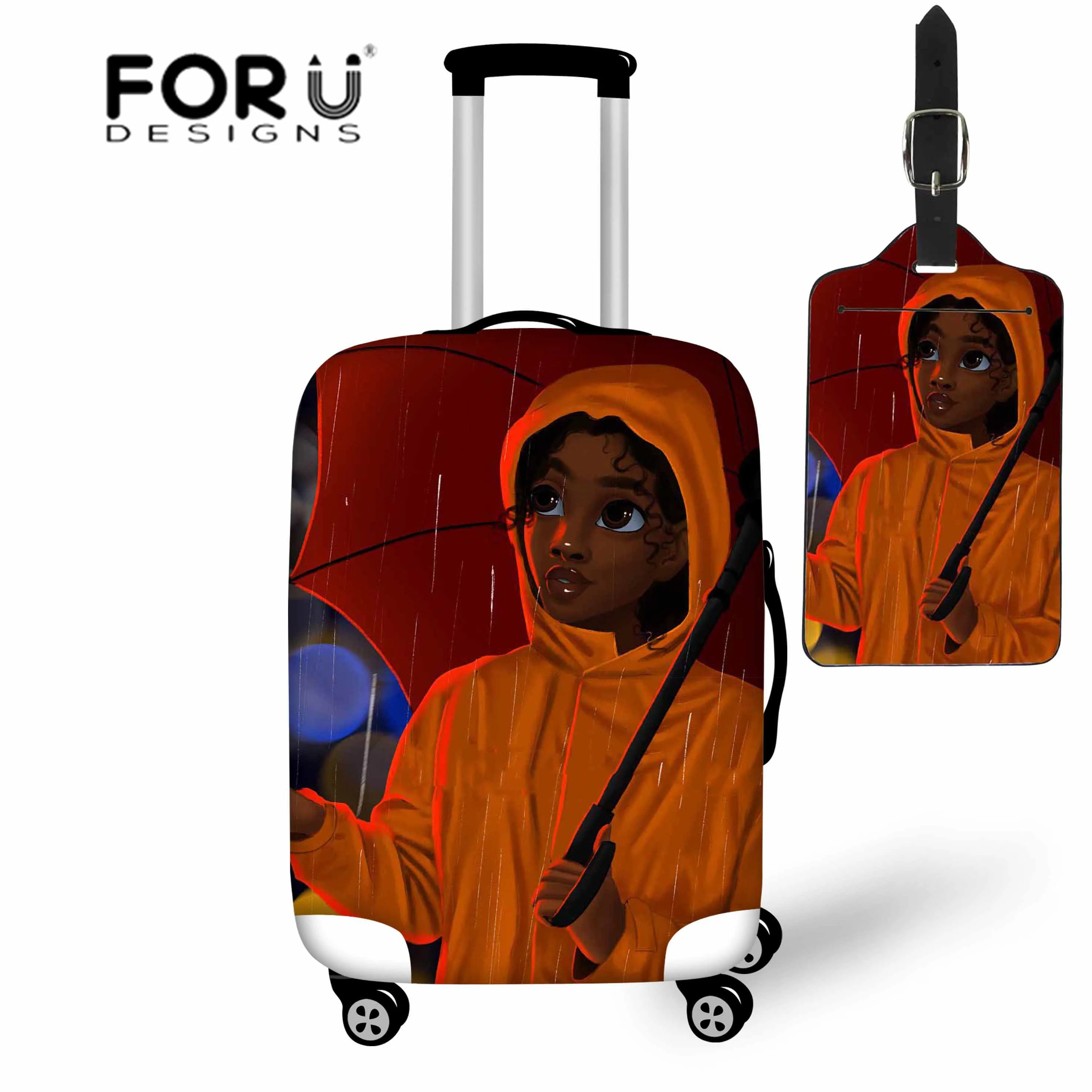 Защитный чехол для багажа FORUDESIGNS черный художественный Чехол африканских