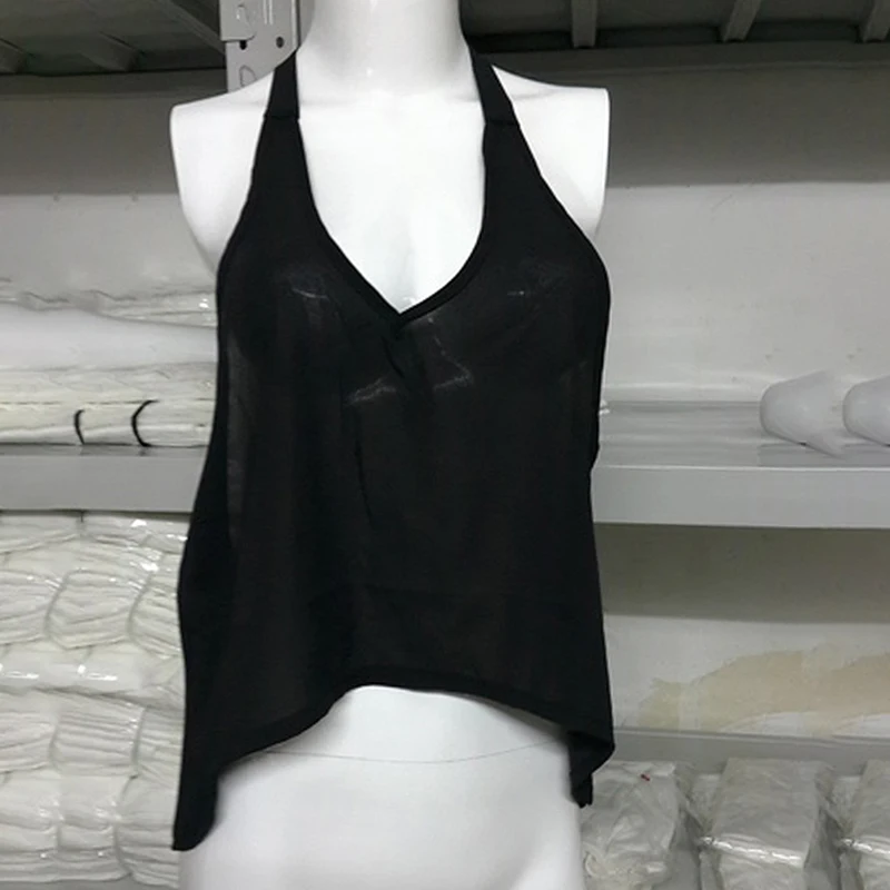 

New Sexy Backless Tank Top Women Chiffon Tops Summer Sleeveless Shirt Sexy Camis Female Tops v-neck Vest