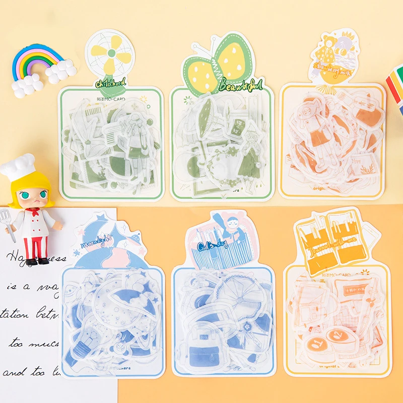 

40Pcs/pack Gentle Shop Series DIY Diary Scrapbooking Photo Ablums Decoration Stickers for Kids