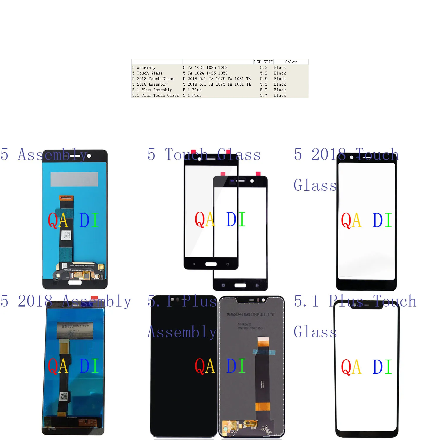 Сенсорный ЖК-дисплей в сборе для Nokia 5 Glass 2018 Plus TA 1024 1025 1053 1075 1061 1088 1081 1076 | Мобильные