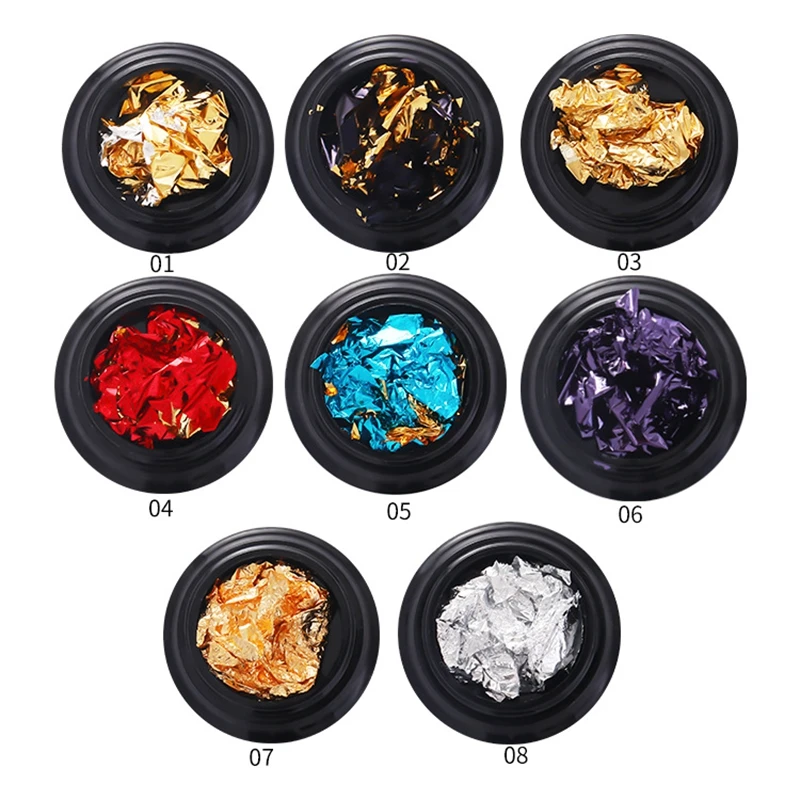 Блестящая фольга с красными блестками Типсы-снежинки для полировки геля